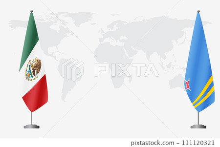 Mexico and Aruba flags for official meeting Mexico and Aruba flags for official meeting 111120321