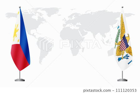 Philippines and United States Virgin Islands flags for officia 111120353