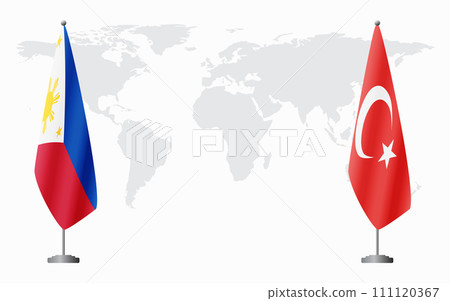 Philippines and Turkey flags for official meeting Philippines and Turkey flags for official meeting 111120367