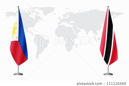 Philippines and Trinidad and Tobago flags for official meeting Philippines and Trinidad and Tobago flags for official meeting 111120369