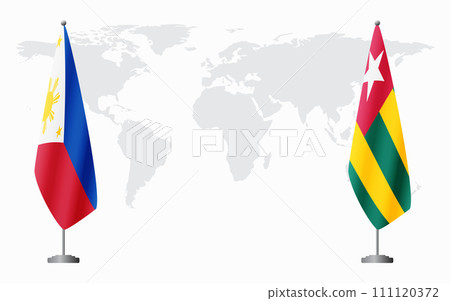 Philippines and Togo flags for official meeting Philippines and Togo flags for official meeting 111120372