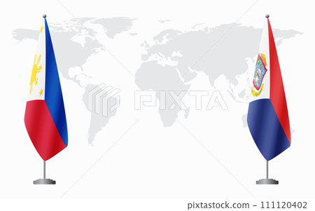 Philippines and Sint Maarten flags for official meeting 111120402