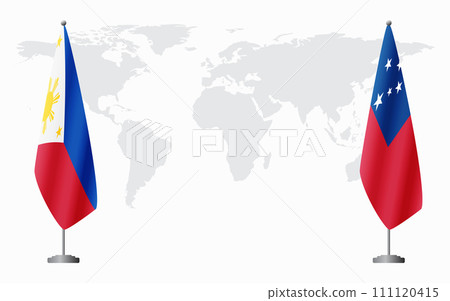 Philippines and Samoa flags for official meeting 111120415