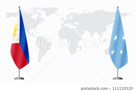 Philippines and Micronesia flags for official meeting 111120520