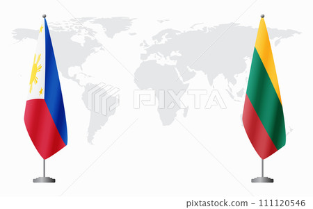 Philippines and Lithuania flags for official meeting Philippines and Lithuania flags for official meeting 111120546
