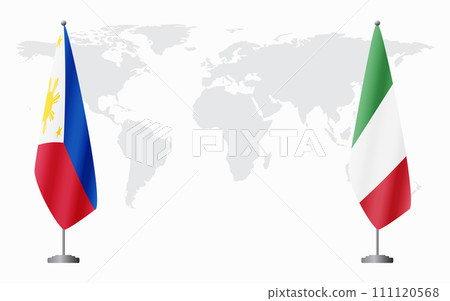 Philippines and Italy flags for official meeting Philippines and Italy flags for official meeting 111120568