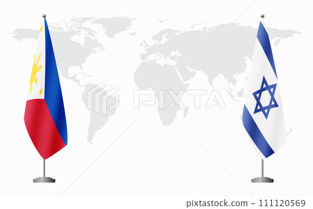 Philippines and Israel flags for official meeting 111120569
