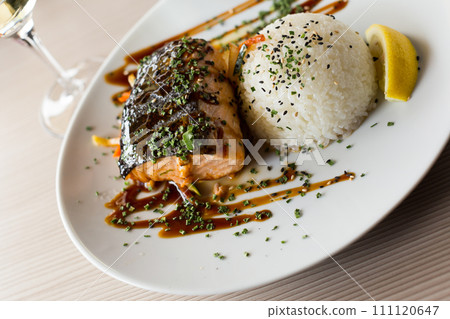 japanise style salmon shake teriyaki japanise style salmon shake teriyaki 111120647