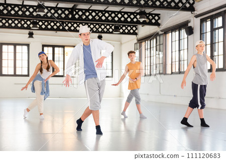 Young people dancing swing and shuffle 111120683