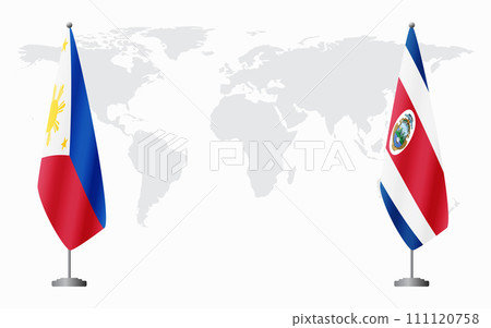 Philippines and Costa Rica flags for official meeting Philippines and Costa Rica flags for official meeting 111120758