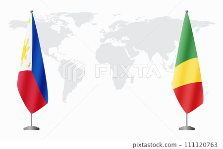 Philippines and Congo-Brazzaville flags for official meeting Philippines and Congo-Brazzaville flags for official meeting 111120763