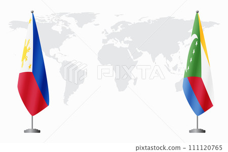 Philippines and Comoros flags for official meeting Philippines and Comoros flags for official meeting 111120765