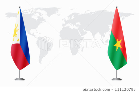 Philippines and Burkina Faso flags for official meeting Philippines and Burkina Faso flags for official meeting 111120793