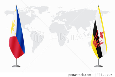 Philippines and Brunei flags for official meeting Philippines and Brunei flags for official meeting 111120796