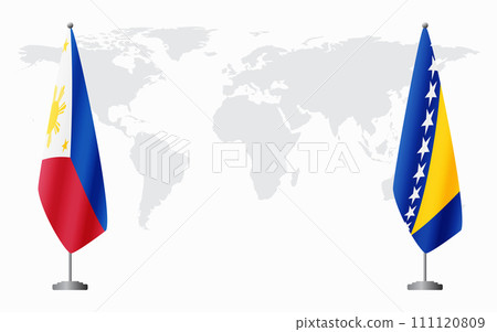 Philippines and Bosnia and Herzegovina flags for official meet 111120809