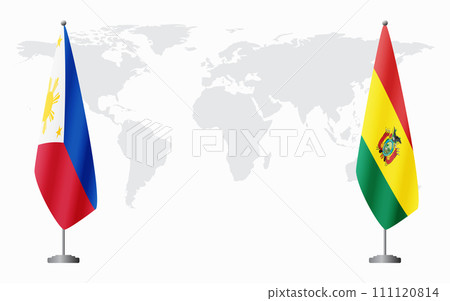 Philippines and Bolivia flags for official meeting 111120814
