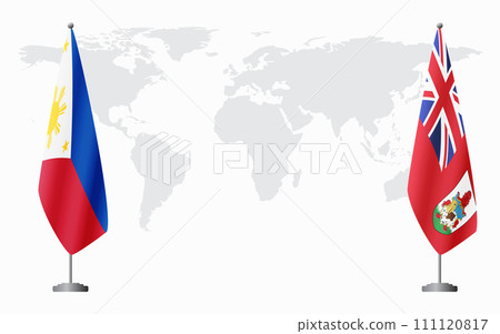 Philippines and Bermuda flags for official meeting 111120817