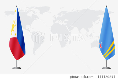 Philippines and Aruba flags for official meeting Philippines and Aruba flags for official meeting 111120851