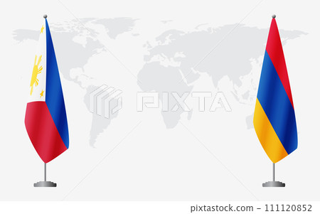Philippines and Armenia flags for official meeting 111120852