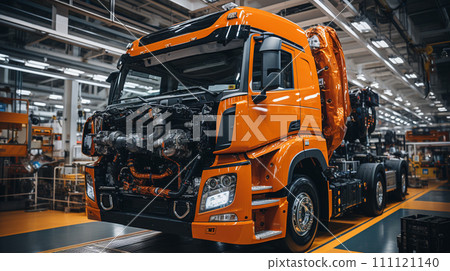 Truck factory. Truck assembly.  Generative AI Truck factory. Truck assembly.  Generative AI 111121140