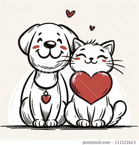 puppy, kitten and heart puppy, kitten and heart 111121623