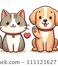 puppy, kitten and heart 111121627