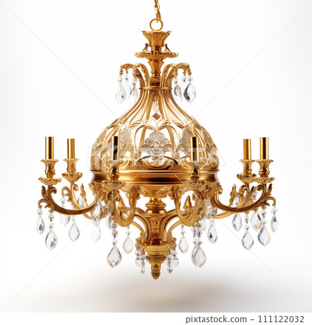 AI-generated content. Beautiful chandelier on a white background. 111122032