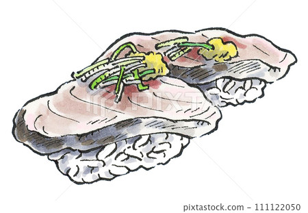 Sushi horse mackerel hand drawn illustration Sushi horse mackerel hand drawn illustration 111122050