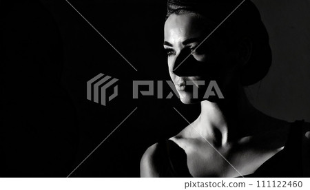 Image of beauty, foreign model woman, monochrome photo, black and white photo Image of beauty, foreign model woman, monochrome photo, black and white photo 111122460