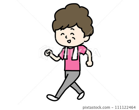 一位高級婦女行走的插圖 一位高級婦女行走的插圖 111122464