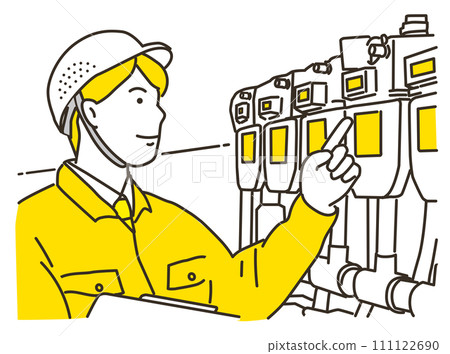 檢查電錶的男性工作者 111122690