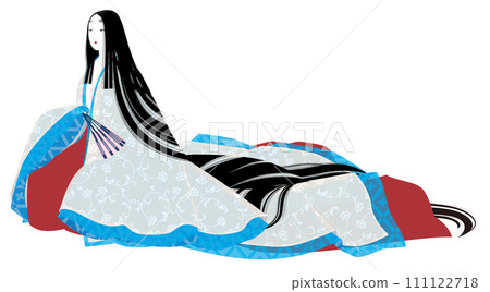 Image illustration of a woman wearing a Heian period-style kimono 111122718