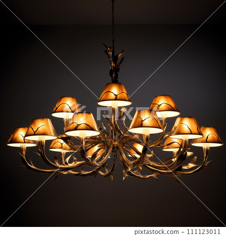 AI-generated content. Chandelier in the interior 111123011