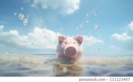 AI-generated content. Piggy bank close-up AI-generated content. Piggy bank close-up 111123407