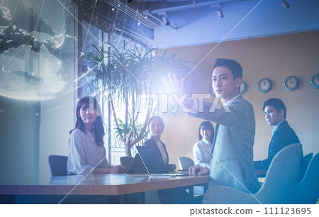 Casual business people having a meeting 111123695
