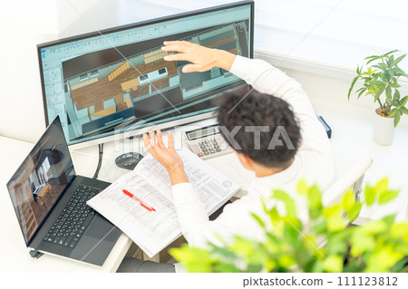 3D CAD 3D 3DCG建築設計房屋室內1人 111123812