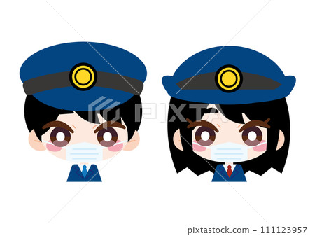 車站工作人員戴口罩插圖集 車站工作人員戴口罩插圖集 111123957