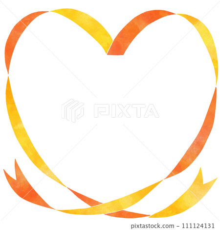 Illustration material of yellow and orange ribbon heart-shaped frame Illustration material of yellow and orange ribbon heart-shaped frame 111124131