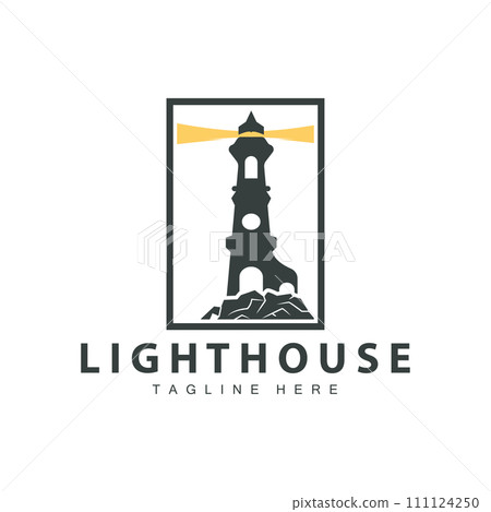 Lighthouse logo vector beacon tower ship signal simple beach port design template Lighthouse logo vector beacon tower ship signal simple beach port design template 111124250