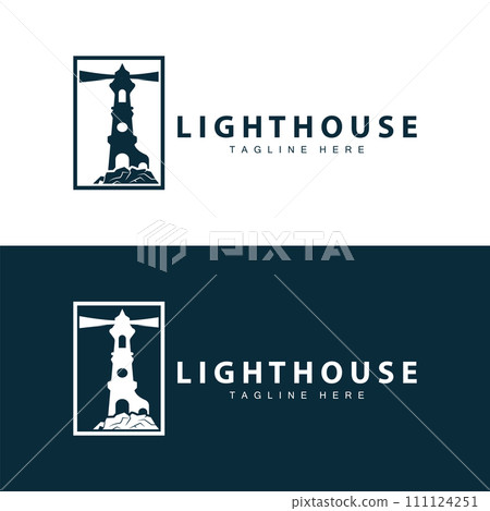 Lighthouse logo vector beacon tower ship signal simple beach port design template Lighthouse logo vector beacon tower ship signal simple beach port design template 111124251