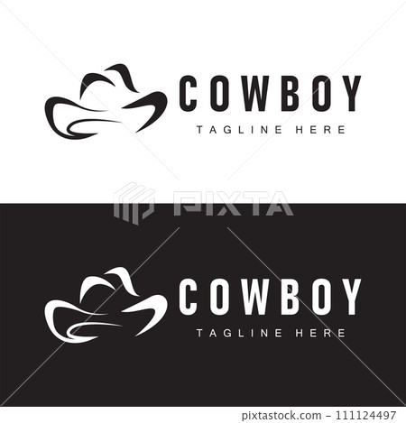 Cowboy hat logo vector hat illustration line texas rodeo cowboy template design Cowboy hat logo vector hat illustration line texas rodeo cowboy template design 111124497