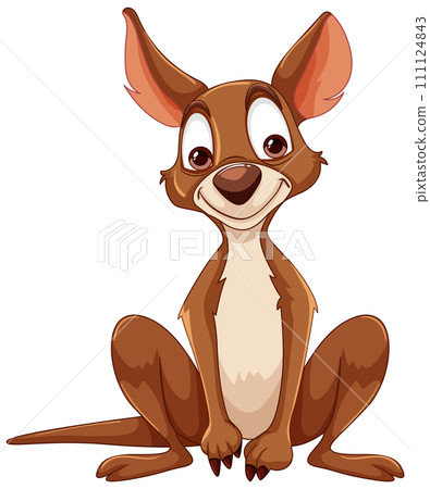 Cheerful Cartoon Kangaroo Illustration Cheerful Cartoon Kangaroo Illustration 111124843