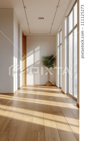 AI-generated content. Empty room Interior background for the presentation. Generative AI 111125273