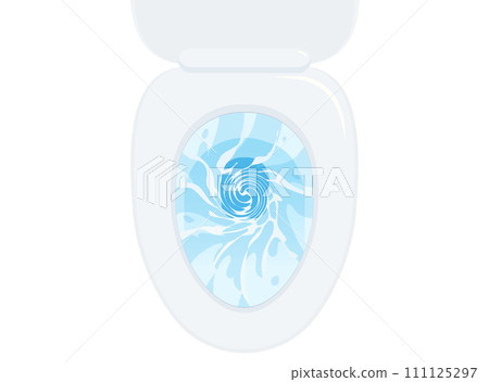 Illustration of flushing the toilet Illustration of flushing the toilet 111125297