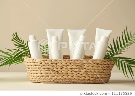 AI-generated content. Mockup cosmetic product. skin care and treatment. Generative AI 111125529