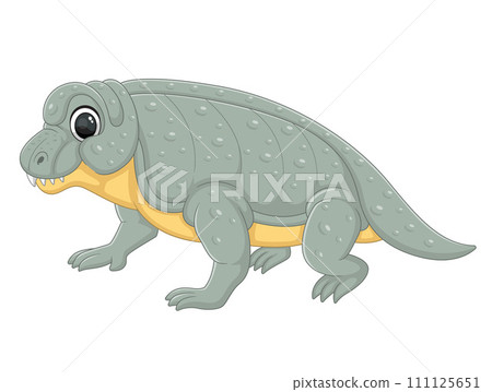 Cartoon anteosaurus dinosaur on white background of illustration Cartoon anteosaurus dinosaur on white background of illustration 111125651
