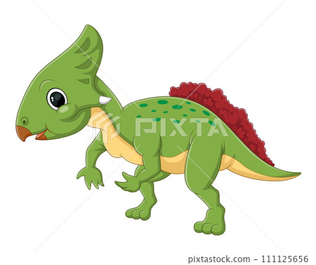 Cartoon aquilops dinosaur on white background of illustration 111125656