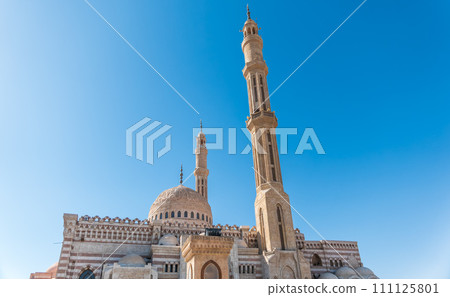 Beautiful Al Mustafa Mosque in Old Town of Sharm El Sheikh in Egypt, at sunset Beautiful Al Mustafa Mosque in Old Town of Sharm El Sheikh in Egypt, at sunset 111125801