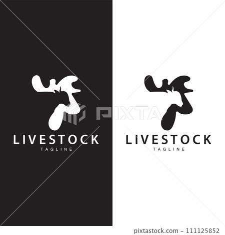 Cow Logo, Cattle Farm Vector, Silhouette Simple Minimalist Design Illustration, Symbol Template Cow Logo, Cattle Farm Vector, Silhouette Simple Minimalist Design Illustration, Symbol Template 111125852