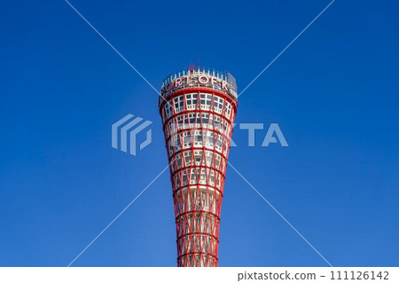Blue sky and early morning Kobe Port Tower Kobe City, Hyogo Prefecture Blue sky and early morning Kobe Port Tower Kobe City, Hyogo Prefecture 111126142